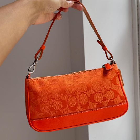 SOLD on V – Vintage Coach Demi Shoulder Bag – Vibrant Orange Charm